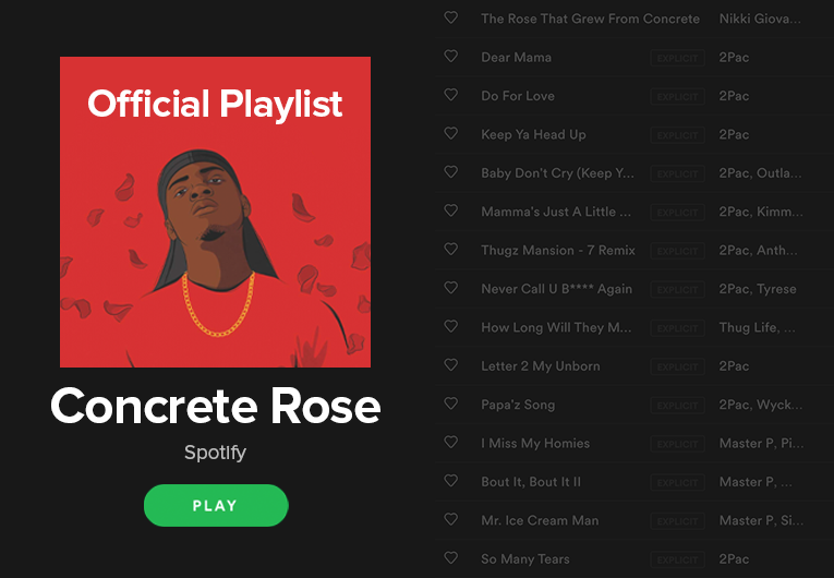 The Official Concrete Rose Spotify Playlist